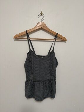 Sim & Sam Gray Eyelet Tank Top